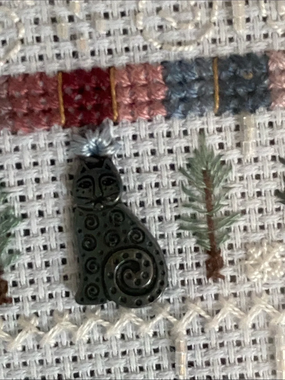 Hand crafted Cross-stitch artwork SnowPeople!
